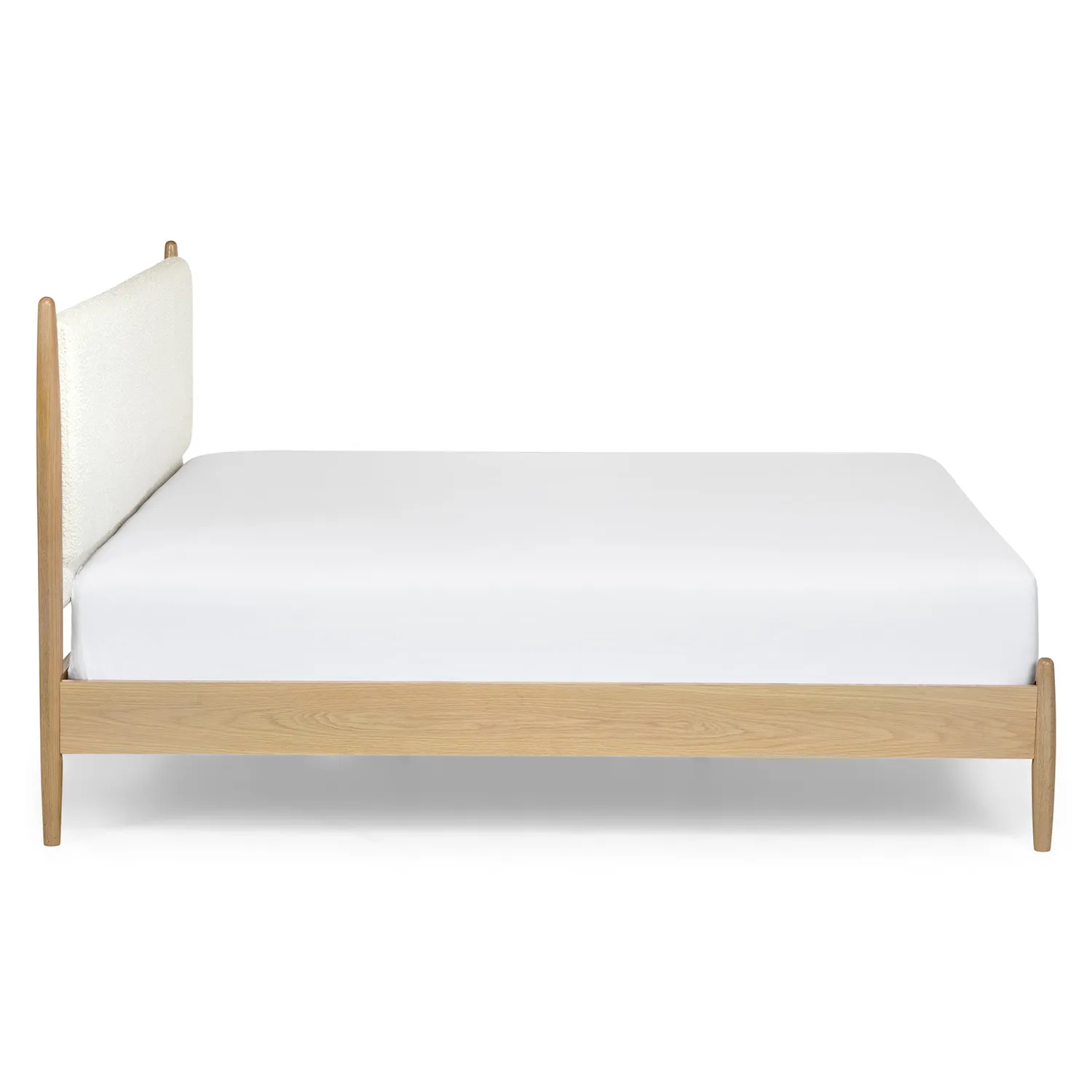 Lenia King Upholstered Bed - White Oak and Lunaria White Bouclé - Image 6