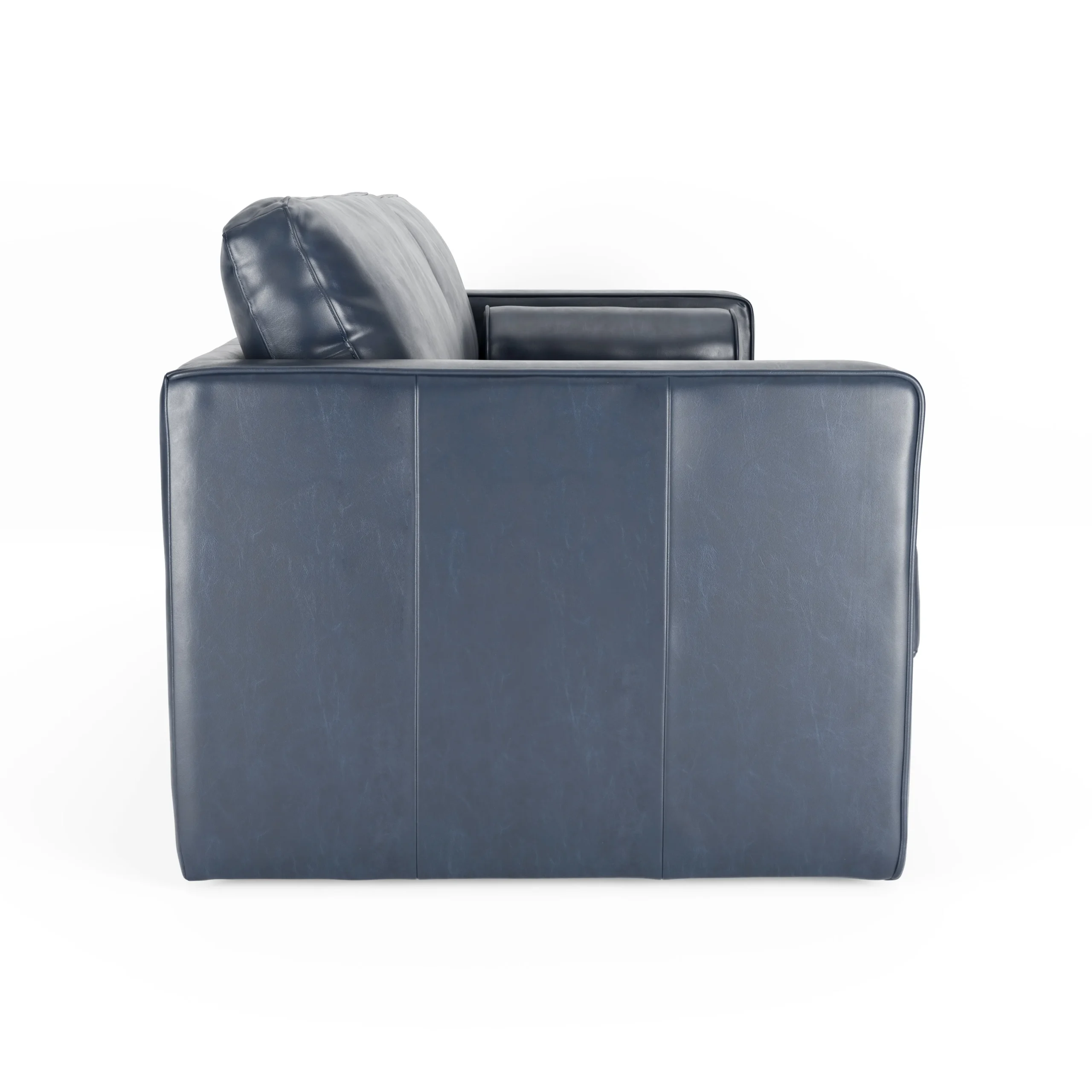Sven 88_ Tufted Leather Sofa Bed - Oxford Blue - Image 6