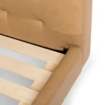 Sven King Tufted Leather Bed - Charme Tan