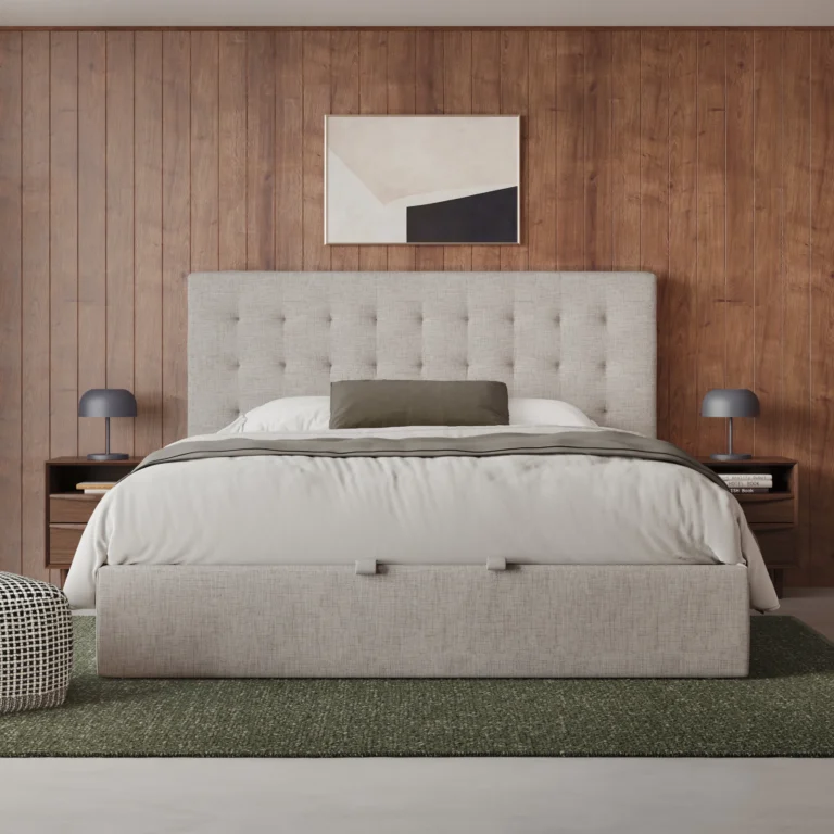 Sven King Tufted Storage Bed - Birch Ivory