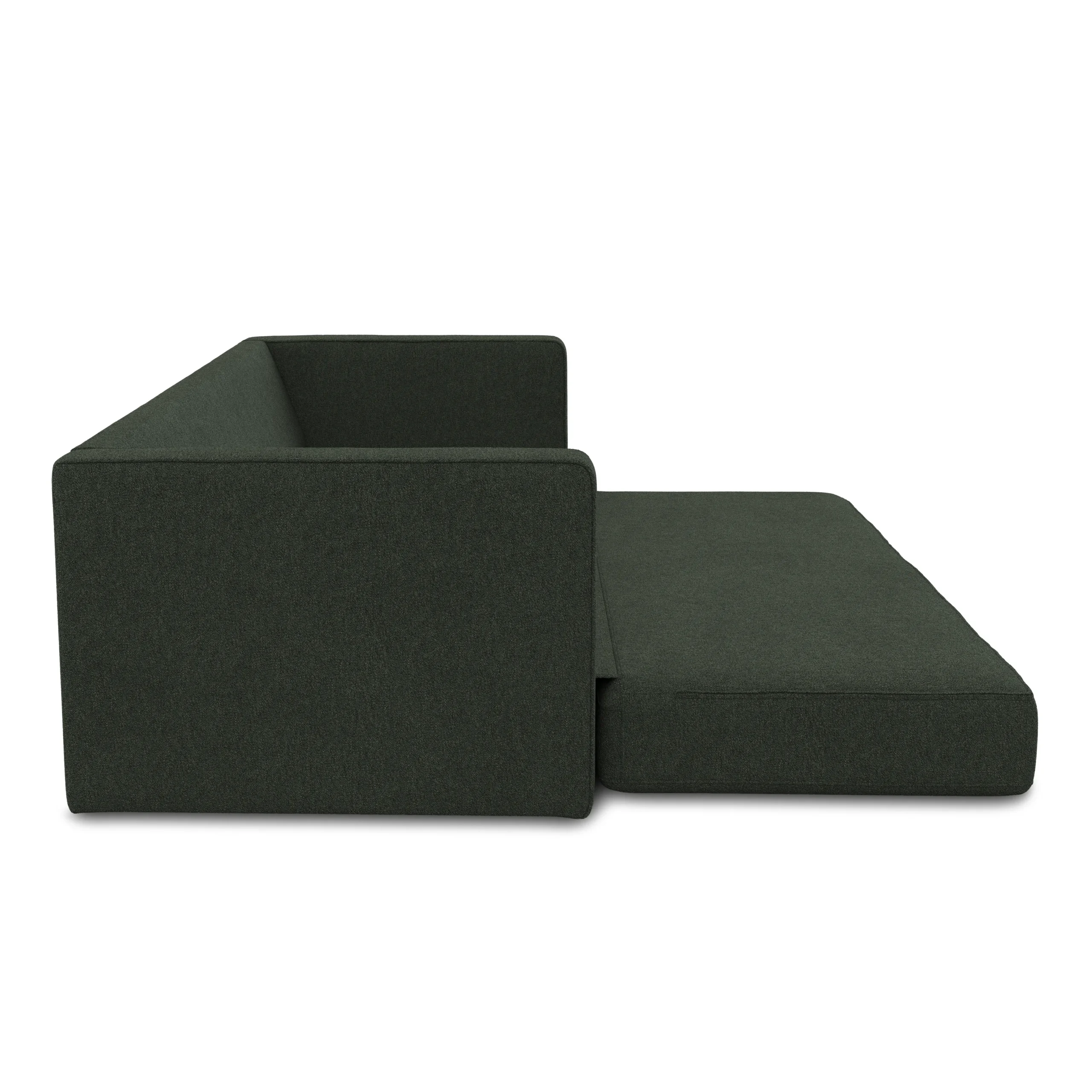 Sven 88_ Tufted Sofa Bed - Green Wool Bouclé - Image 16