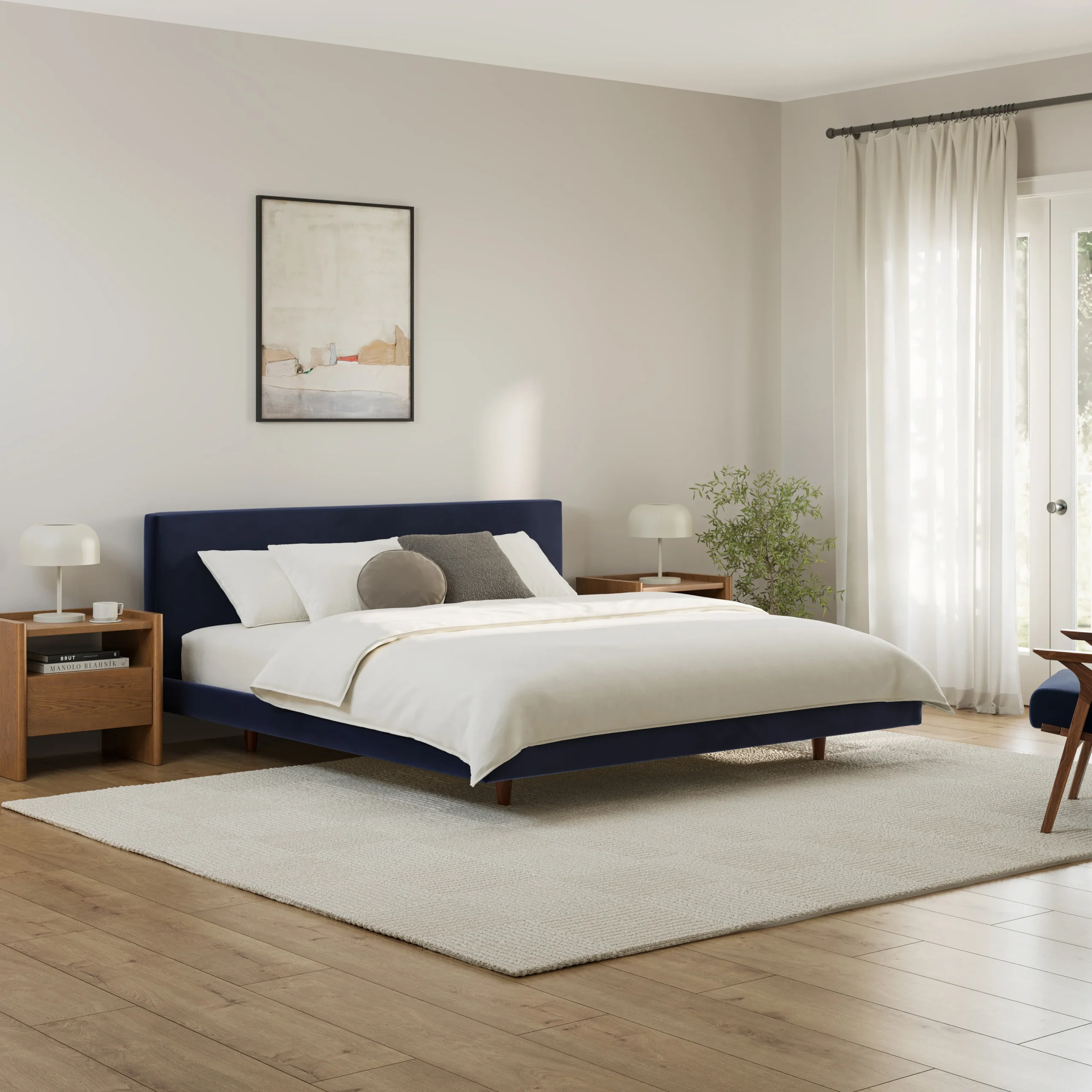 Tessu Full Low Profile Velvet Bed - Hale Ink