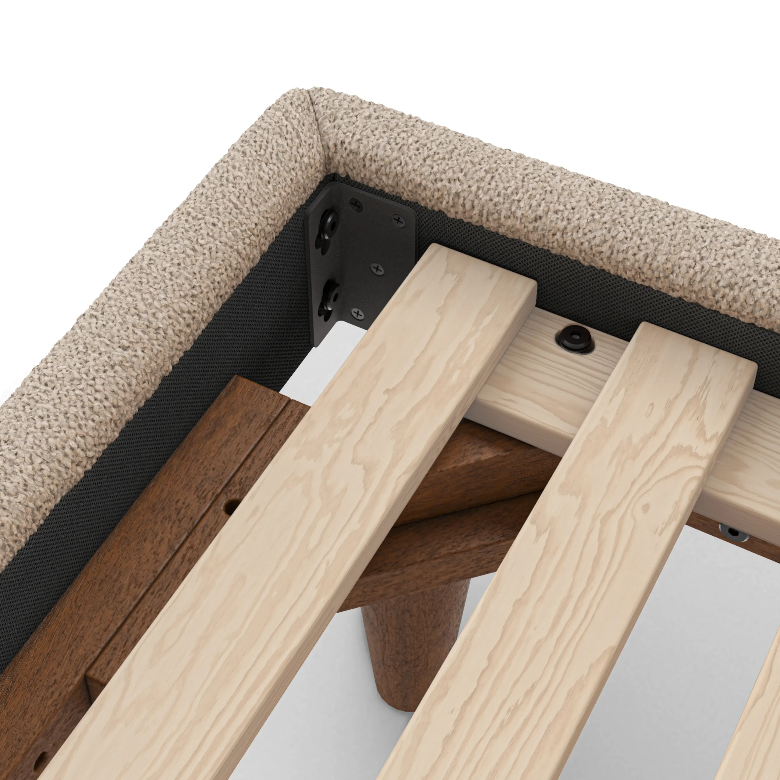 Tessu Twin Low Profile Upholstered Bed - Sandstone Wool Bouclé - Image 7
