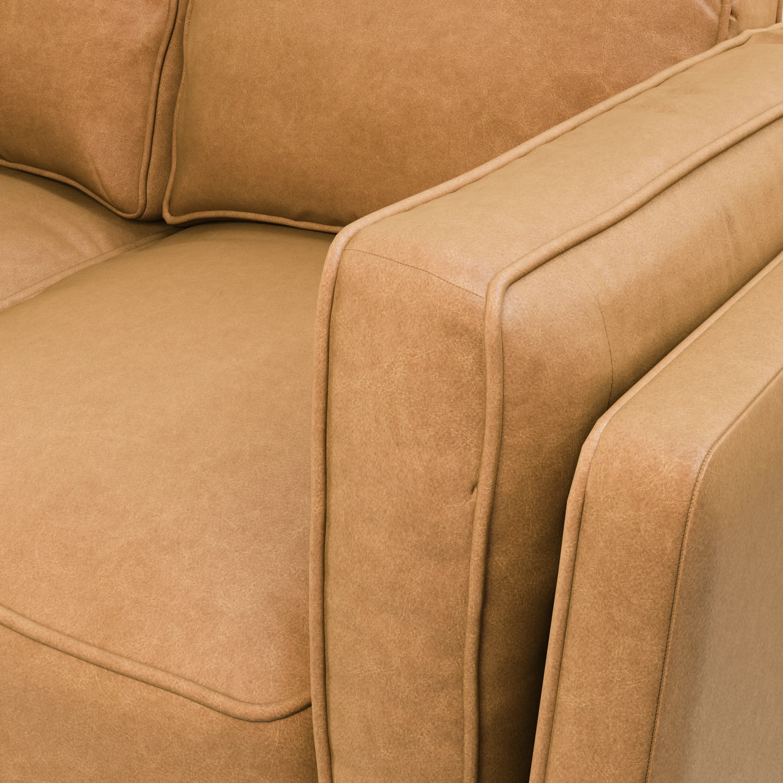 Timber 66.5_ Leather Loveseat - Charme Tan - Image 9