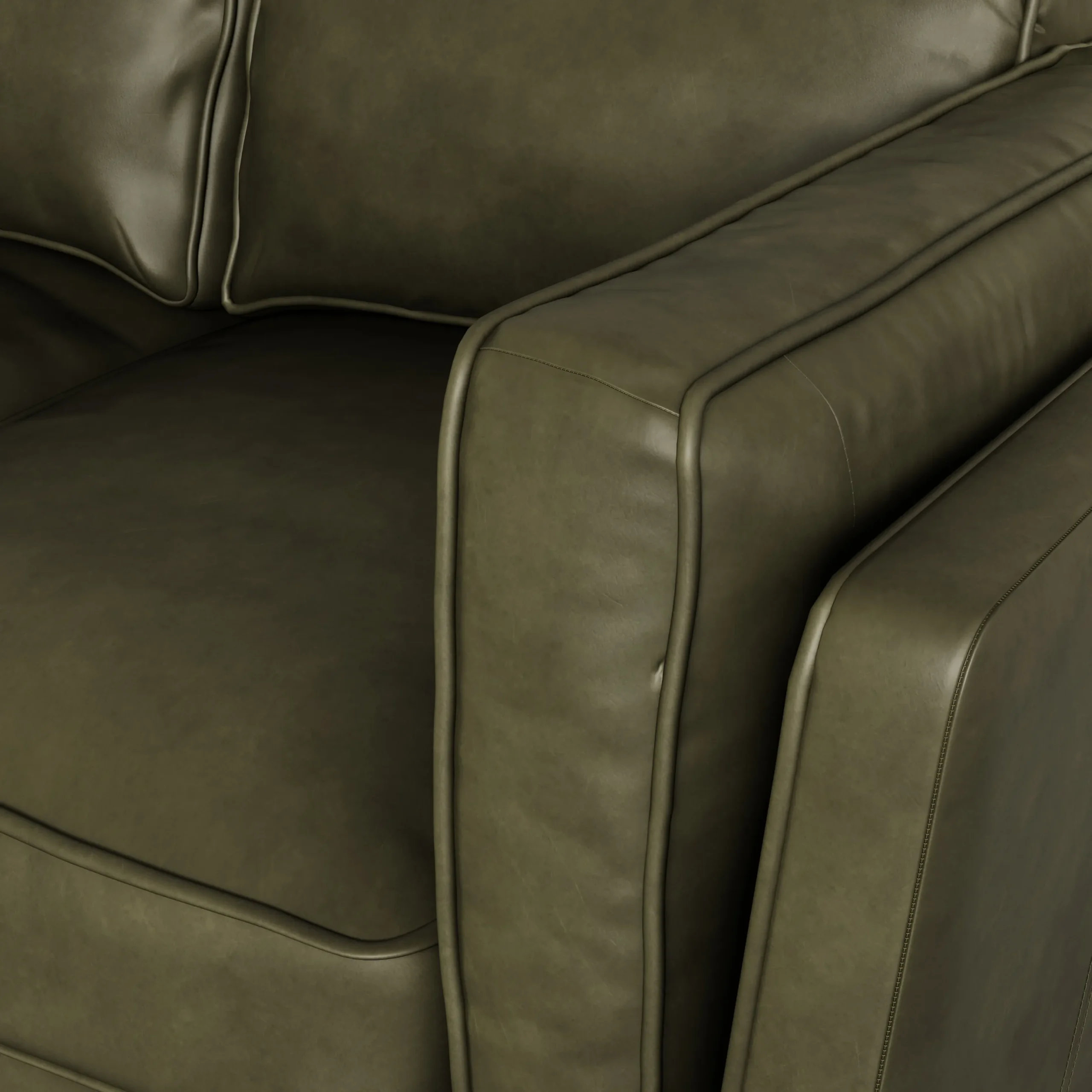 Timber 66.5_ Leather Loveseat - Charme Green - Image 9