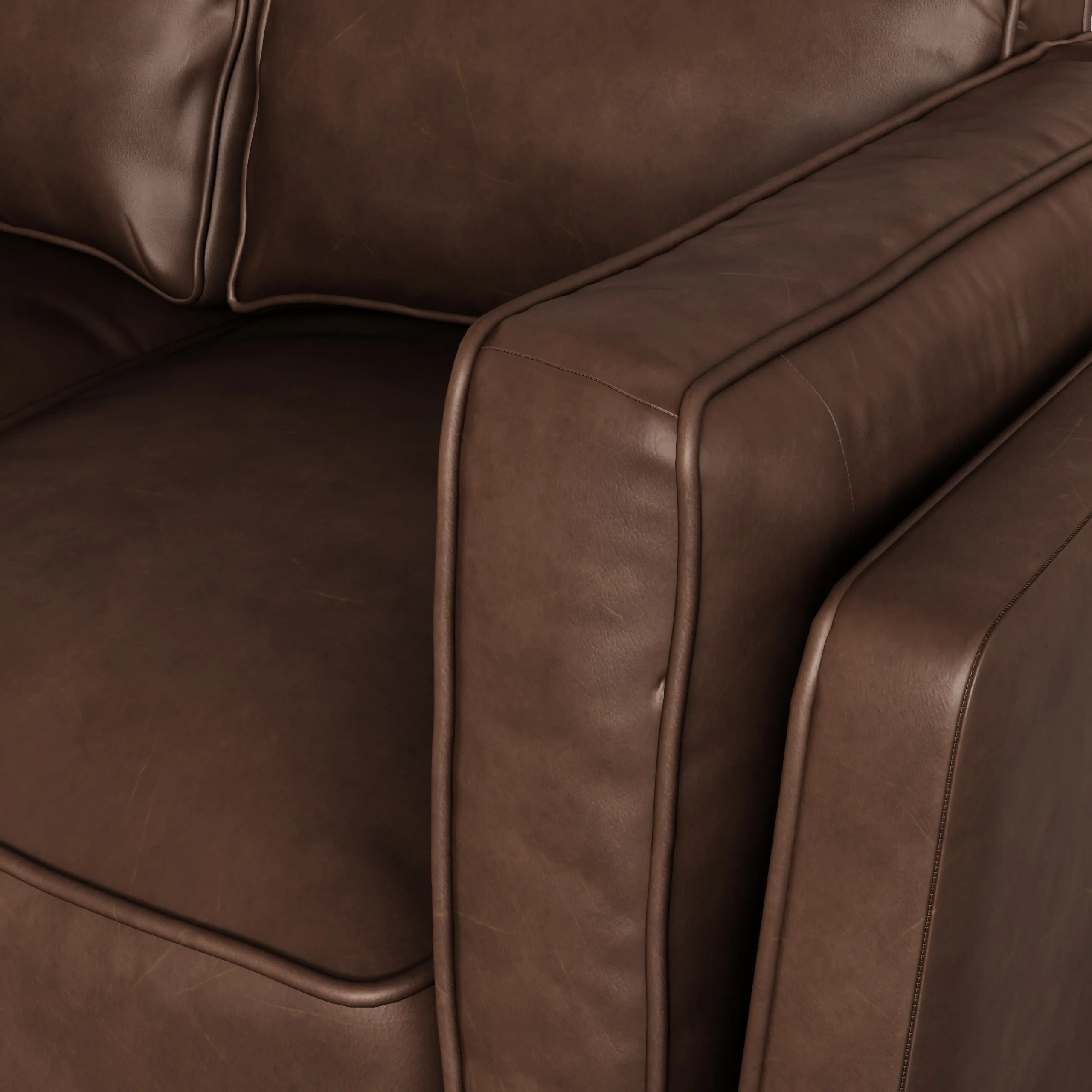 Timber 66.5_ Leather Loveseat - Charme Chocolat - Image 9