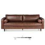 Sven 88_ Tufted Leather Sofa - Taos Brown