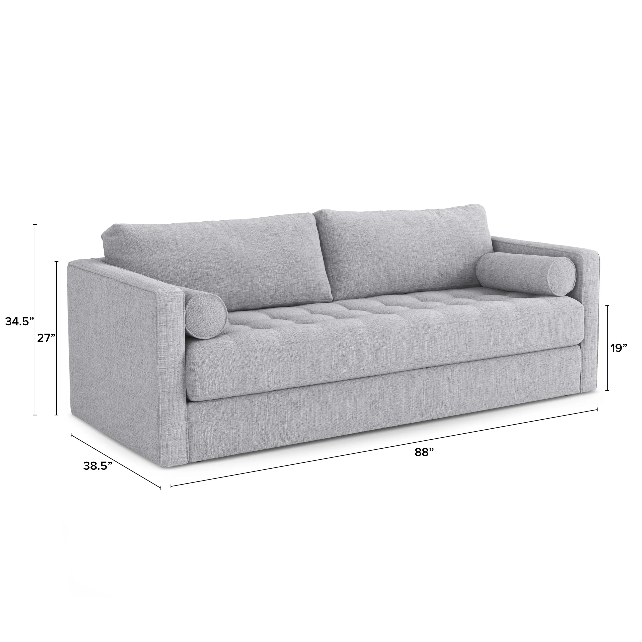 Sven 88_ Grounded Tufted Sofa - Stone Gray - Image 5