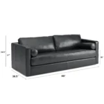 Sven 88_ Grounded Tufted Leather Sofa - Oxford Black