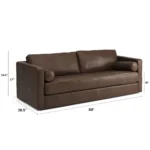 Sven 88_ Grounded Tufted Leather Sofa - Charme Chocolat