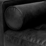 Sven 72_ Tufted Leather Loveseat - Oxford Black