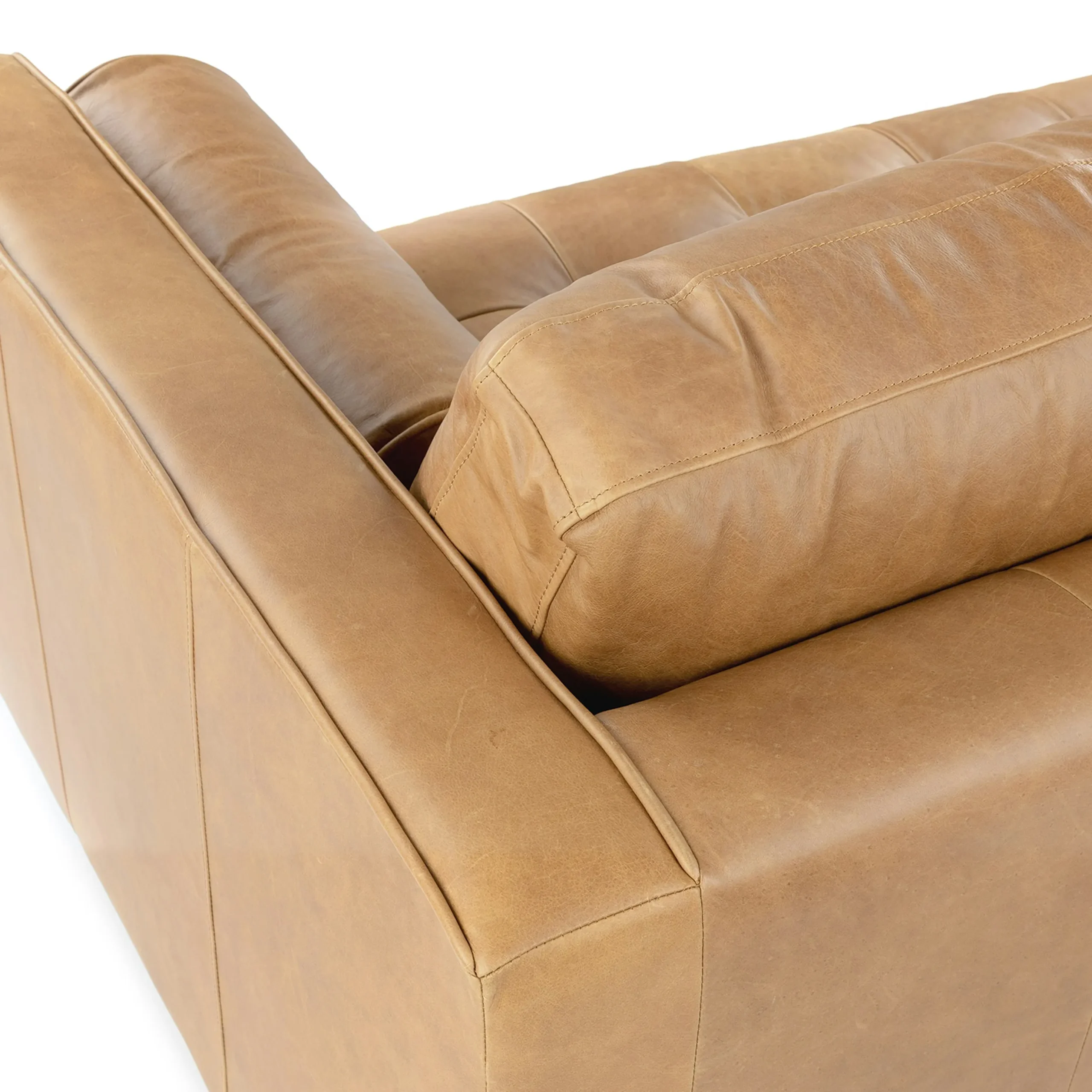 Sven 72_ Tufted Leather Loveseat - Charme Tan - Image 6