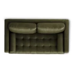 Sven 72_ Tufted Leather Loveseat - Charme Green