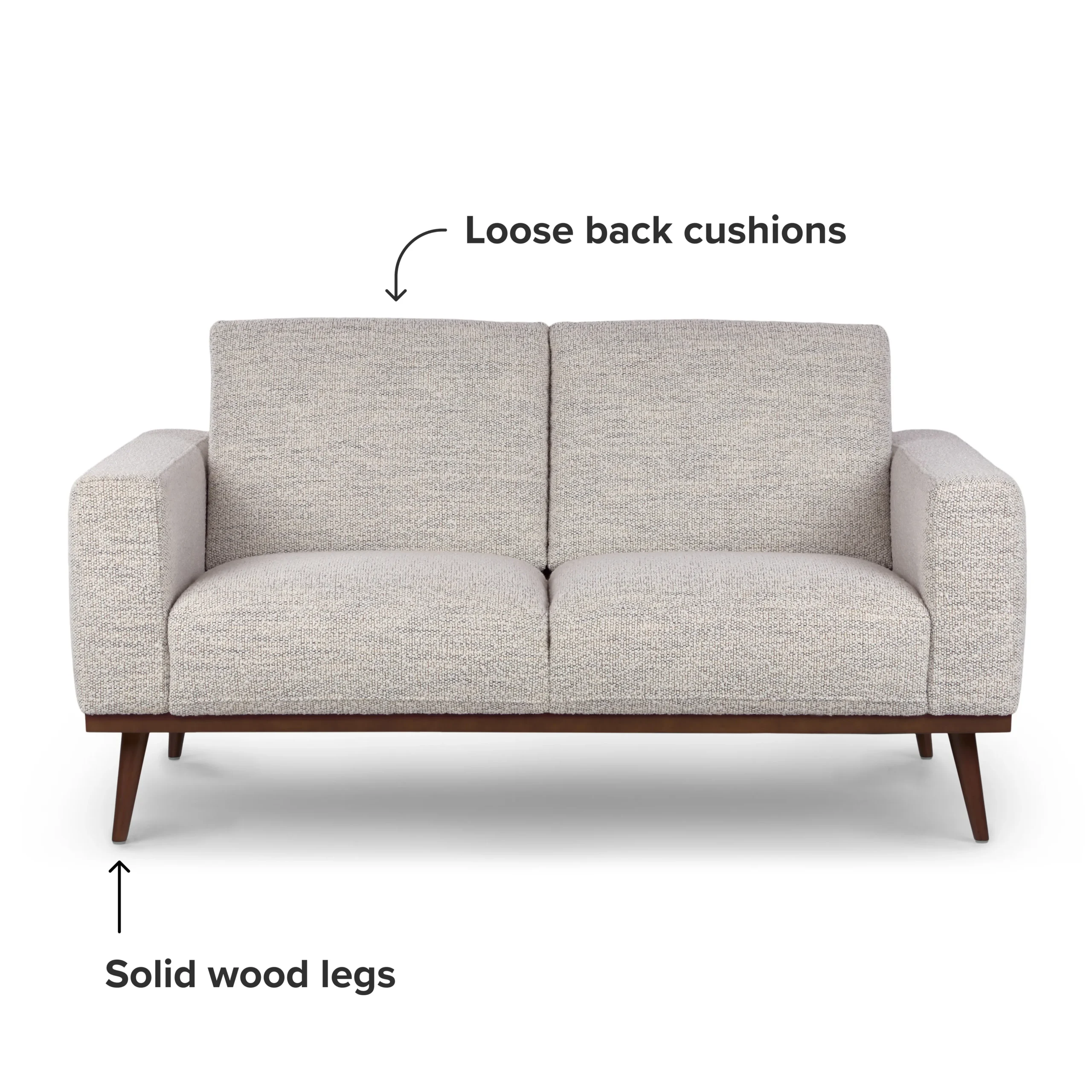 Rhett 63.5_ Loveseat - Pepper Ivory - Image 7