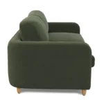 Vati 80_ Velvet Sofa Bed - Natural Oak and Hale Fir Green