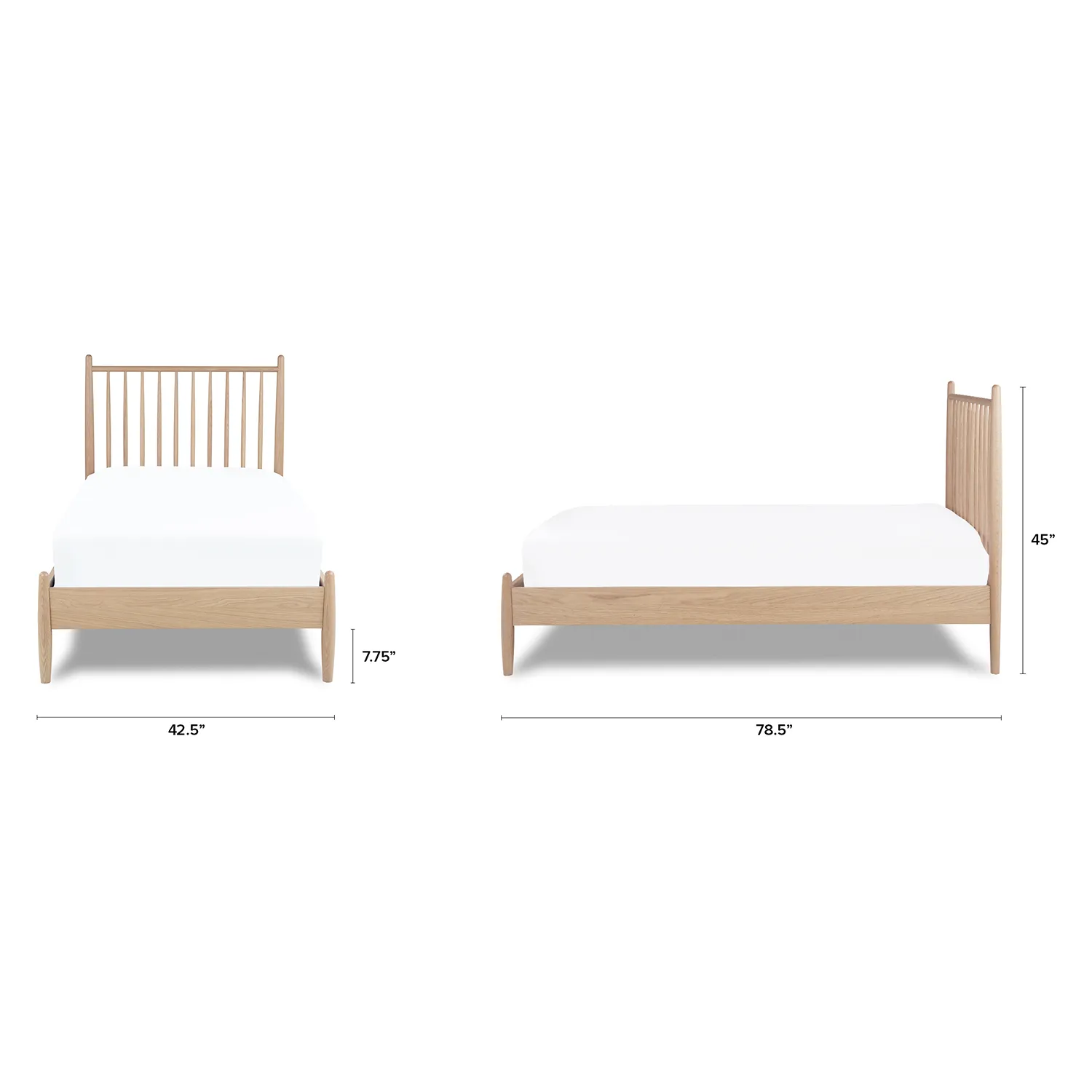 Lenia Twin Bed - White Oak - Image 2