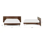 Nera California King Low Profile Bed with Nightstands Set - Walnut