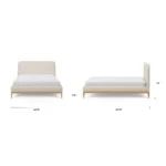 Rosin Queen Upholstered Bed - Natural Oak and Sand Ivory