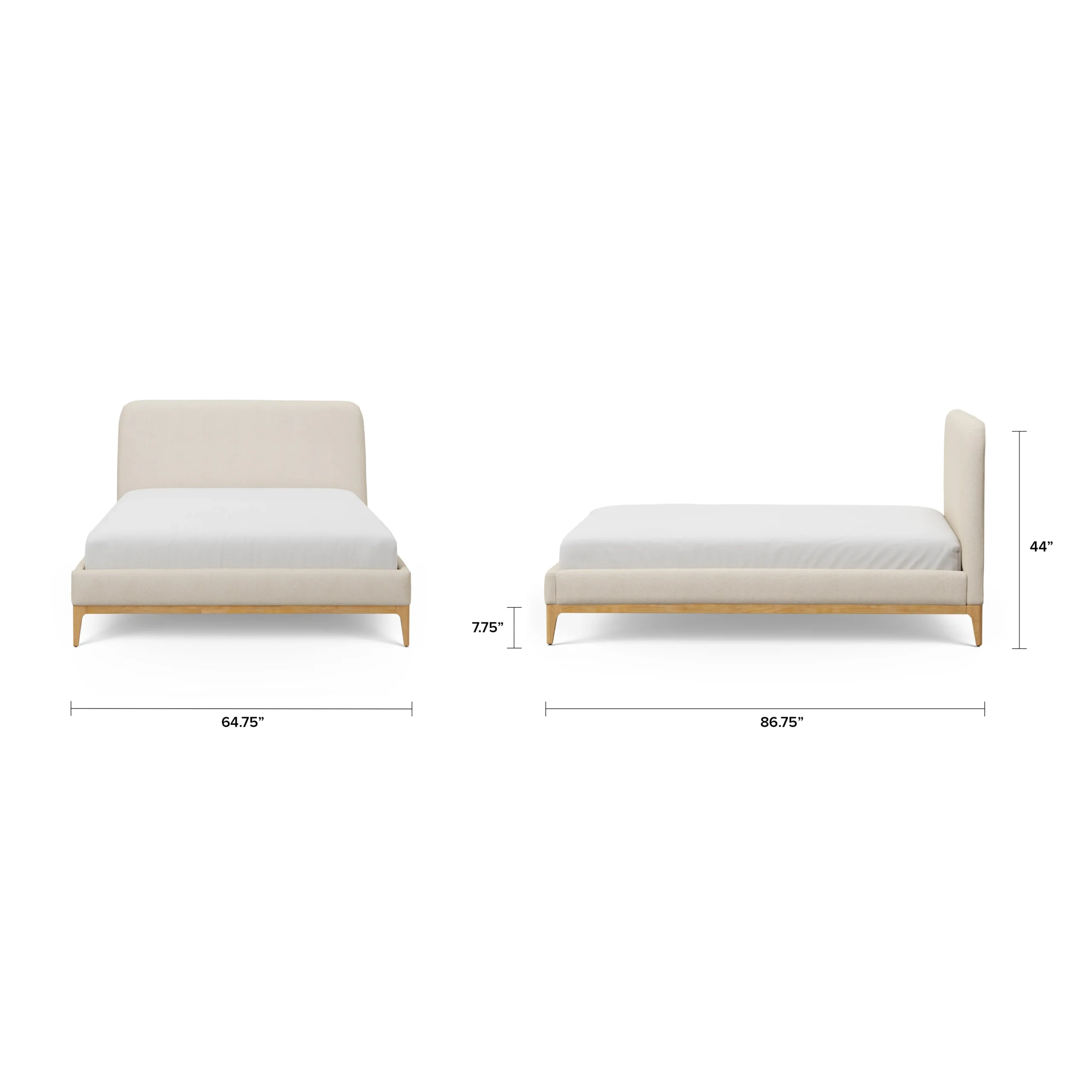 Rosin Queen Upholstered Bed - Natural Oak and Sand Ivory - Image 8