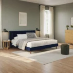Sven Queen Tufted Velvet Bed - Plush Cascadia Blue