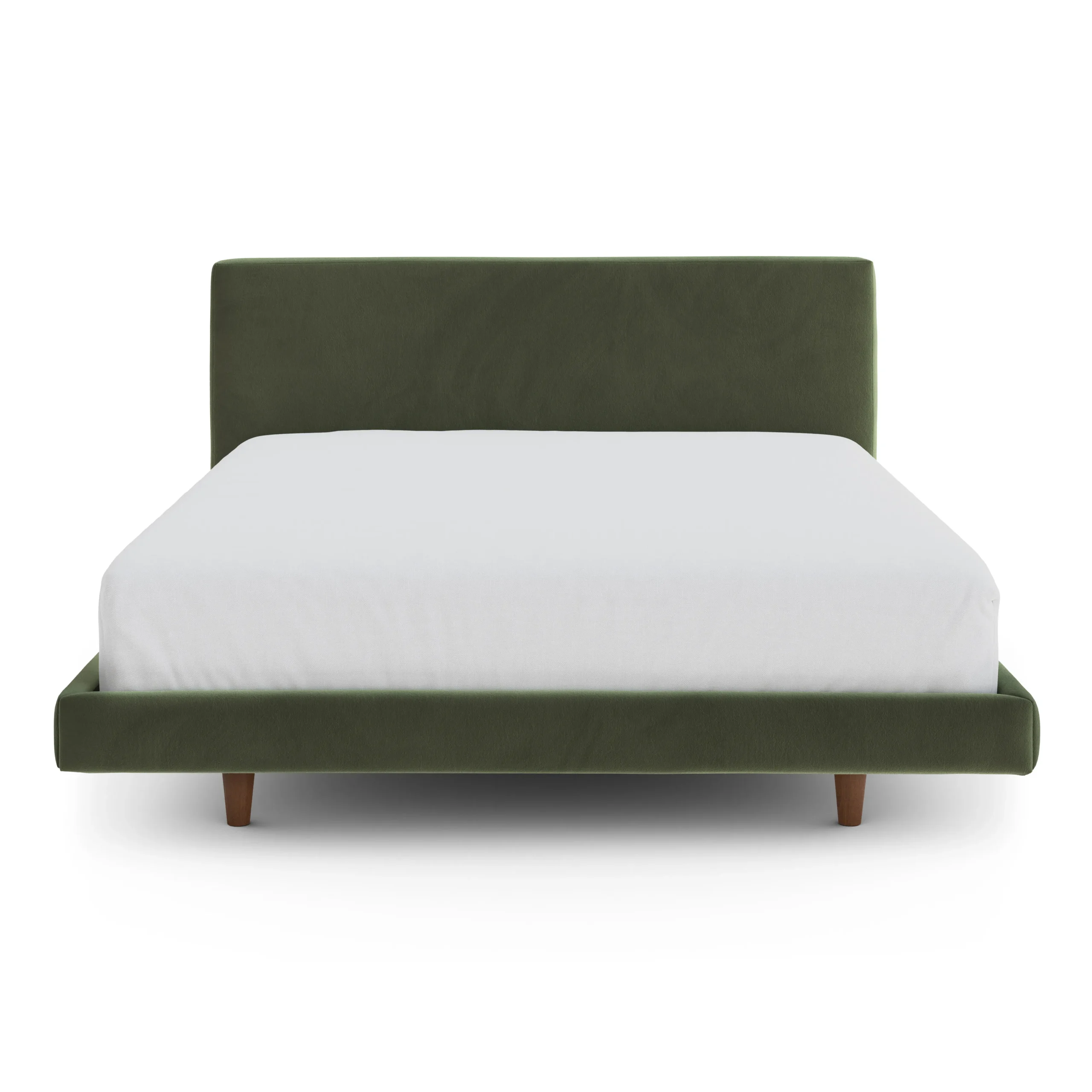 Tessu Queen Low Profile Velvet Bed - Hale Fir Green - Image 4