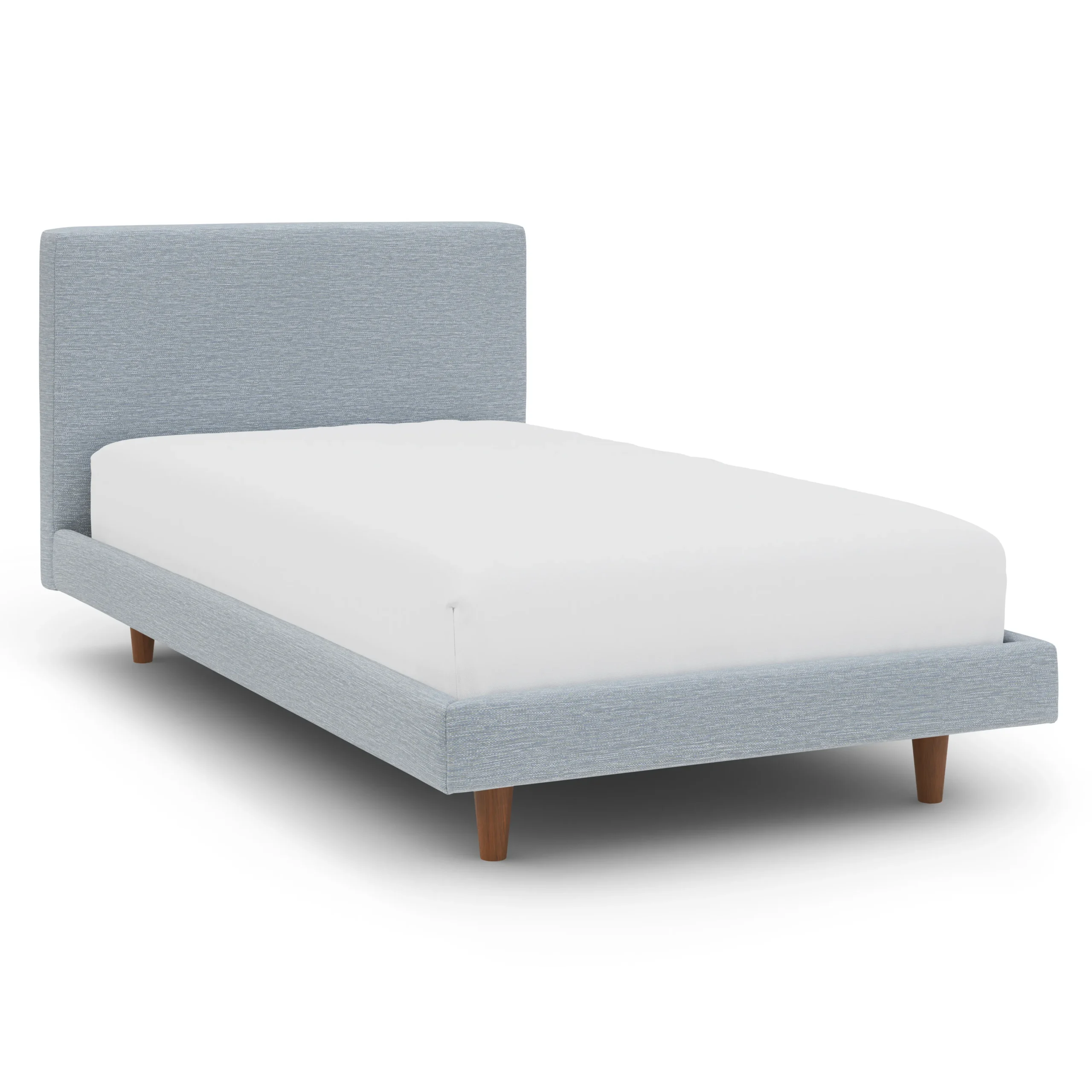 Tessu Twin Low Profile Upholstered Bed - Silver Light Blue - Image 6