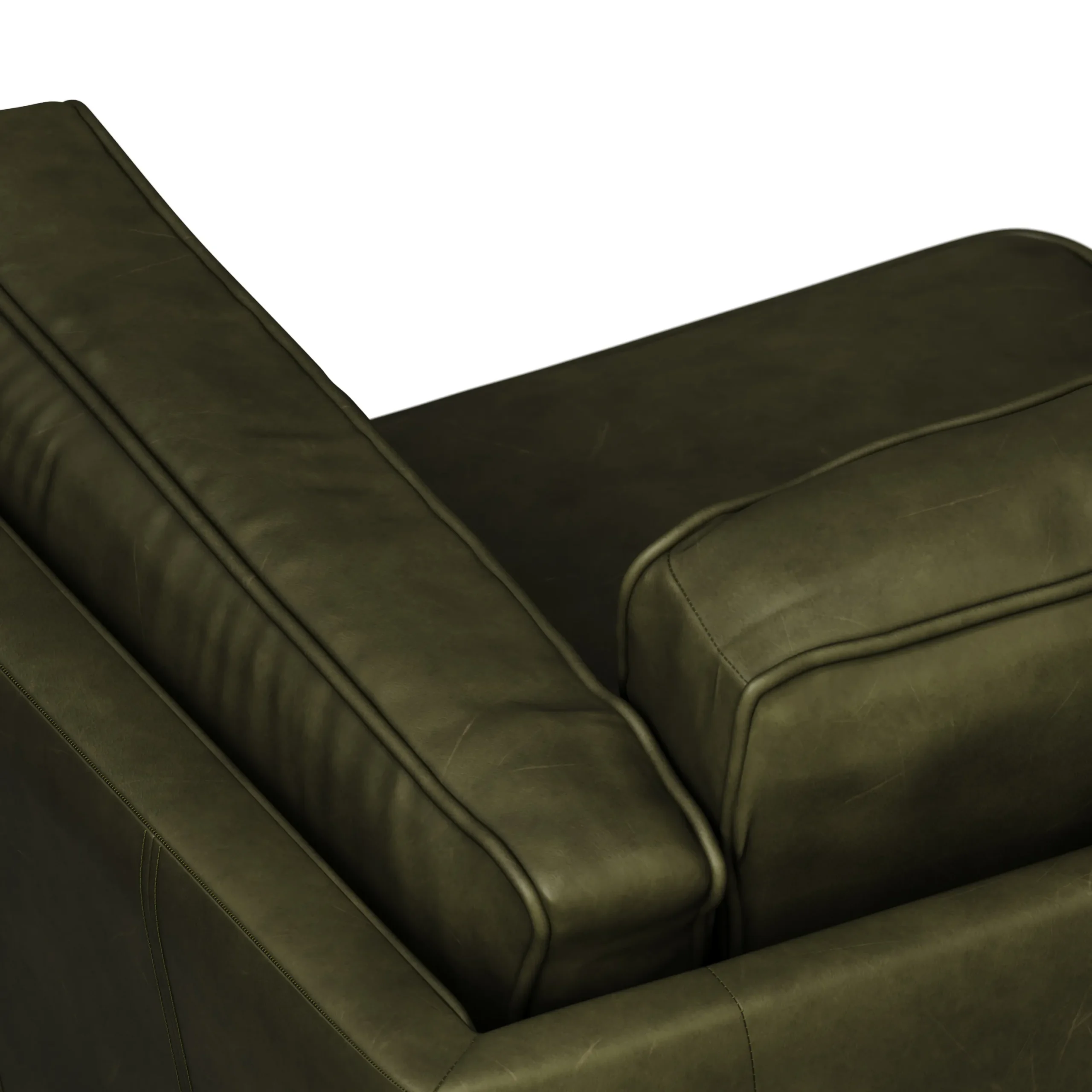 Timber 66.5_ Leather Loveseat - Charme Green - Image 6