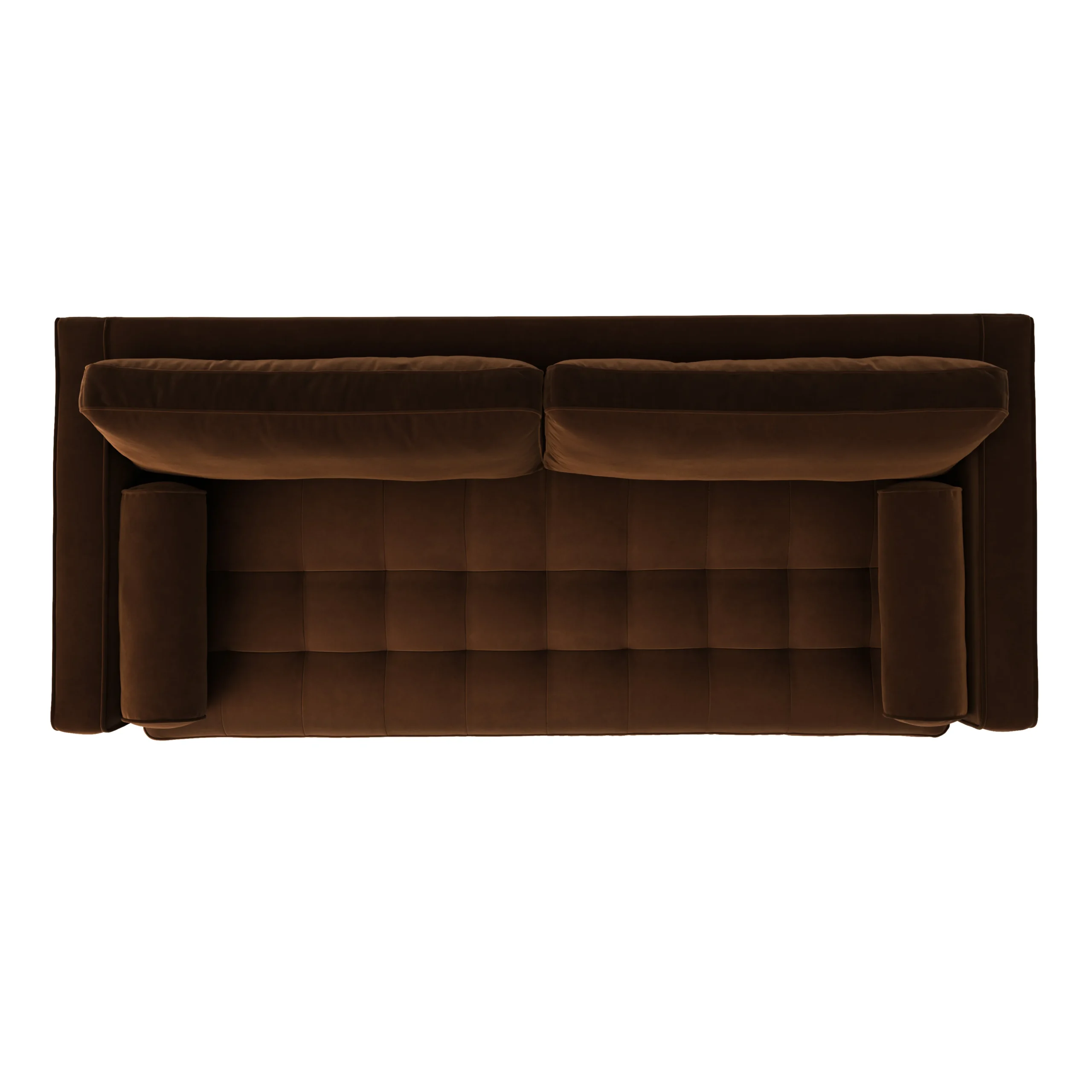 Sven 88_ Grounded Tufted Velvet Sofa - Plush Pacific Brown - Image 6