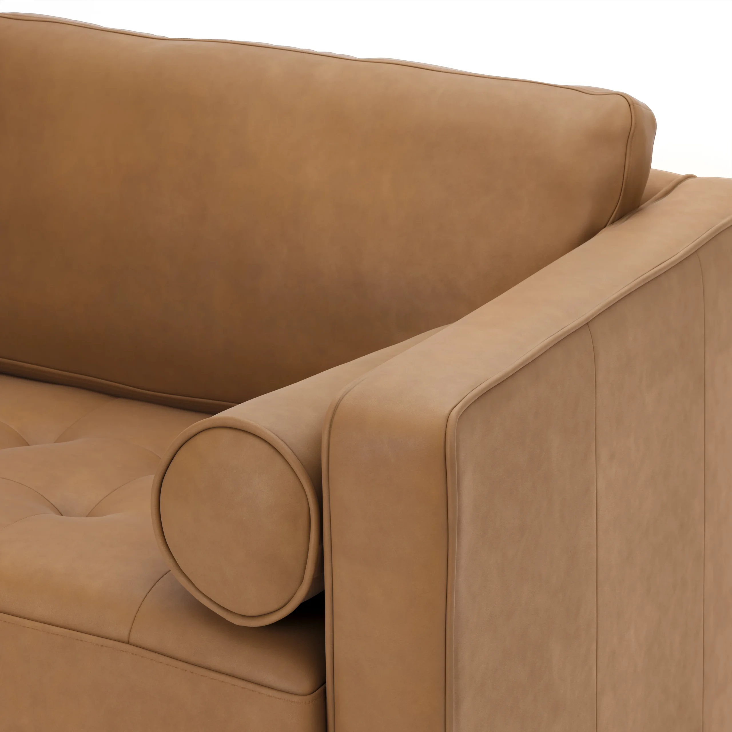 Sven 88_ Grounded Tufted Leather Sofa - Charme Tan - Image 5