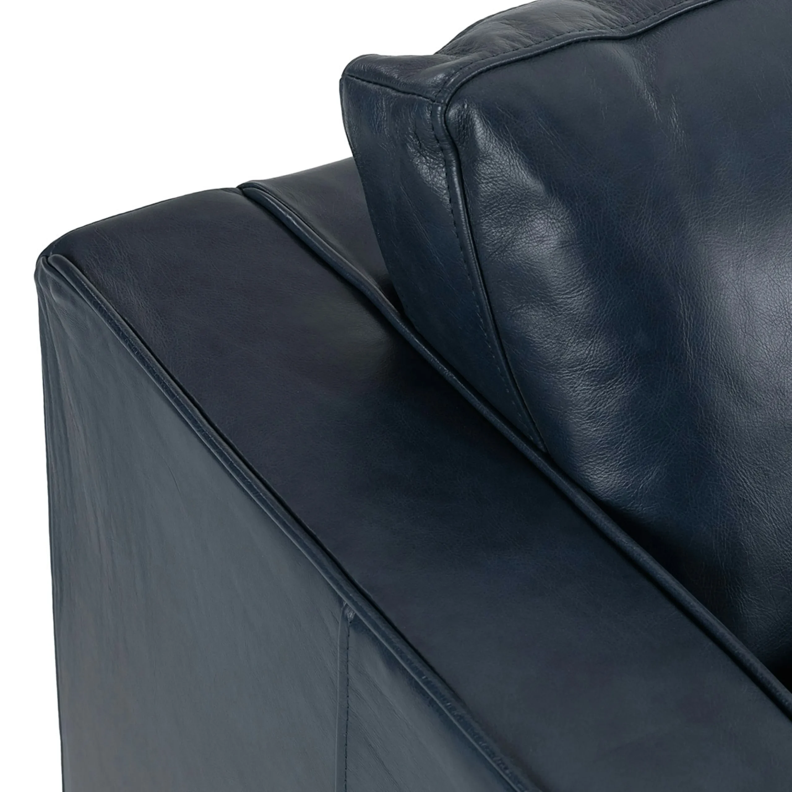 Sven 72_ Tufted Leather Loveseat - Oxford Blue - Image 5