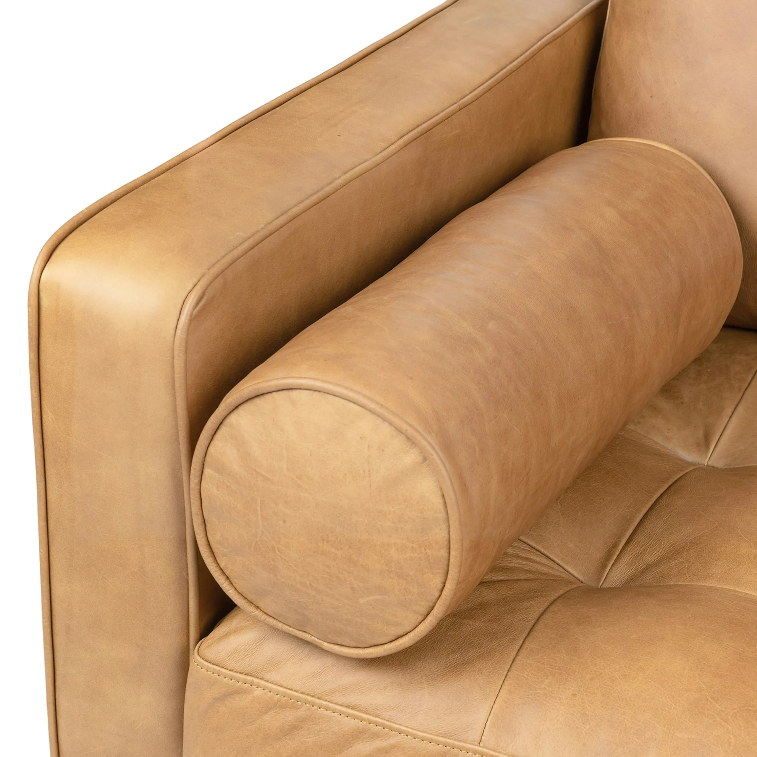 Sven 72_ Tufted Leather Loveseat - Charme Tan - Image 5