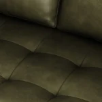 Sven 72_ Tufted Leather Loveseat - Charme Green