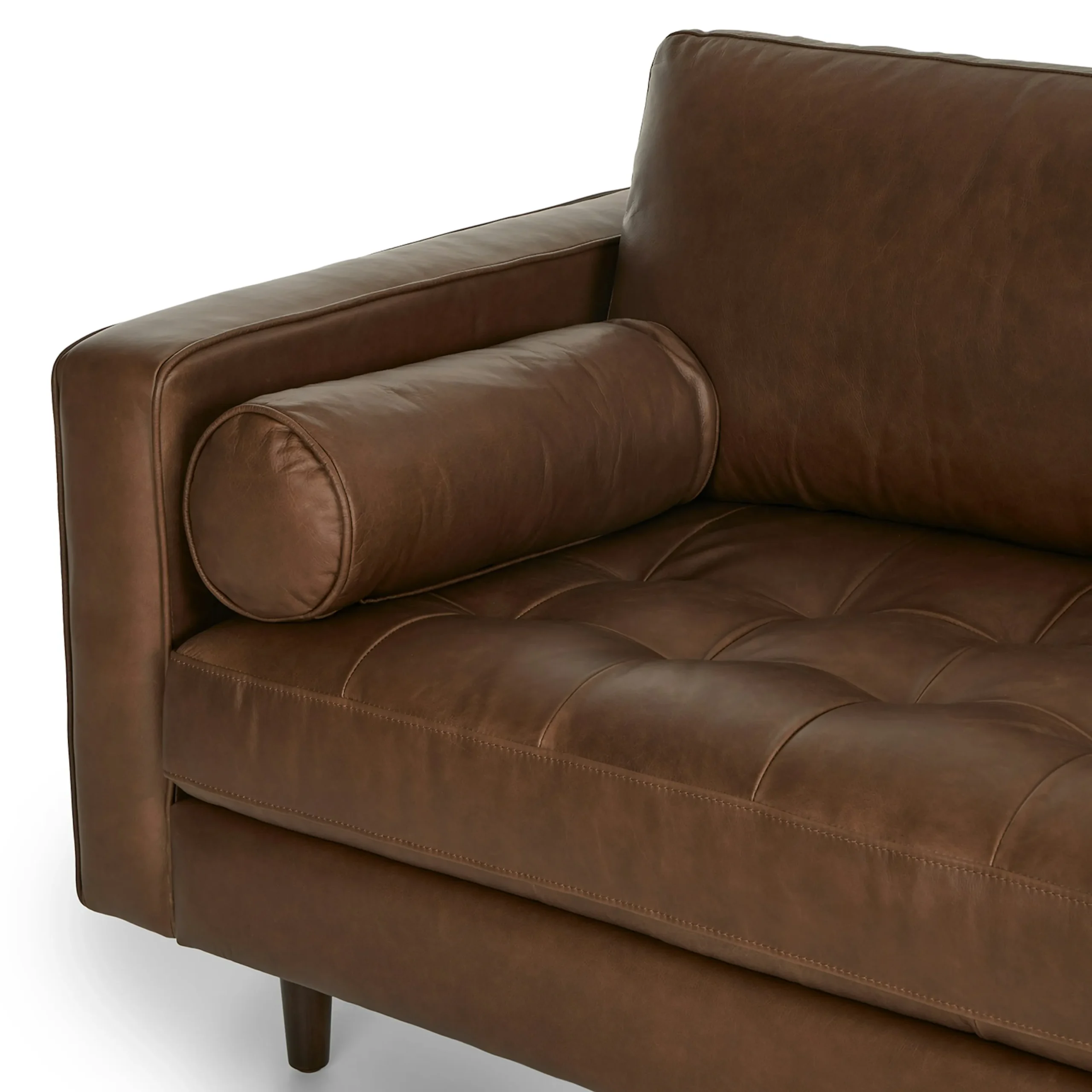 Sven 72_ Tufted Leather Loveseat - Charme Chocolat - Image 4