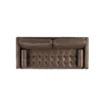 Sven 88_ Tufted Leather Sofa Bed - Charme Chocolat