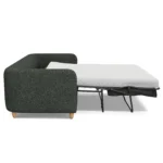 Vati 80_ Sofa Bed - Natural Oak and Green Wool Bouclé