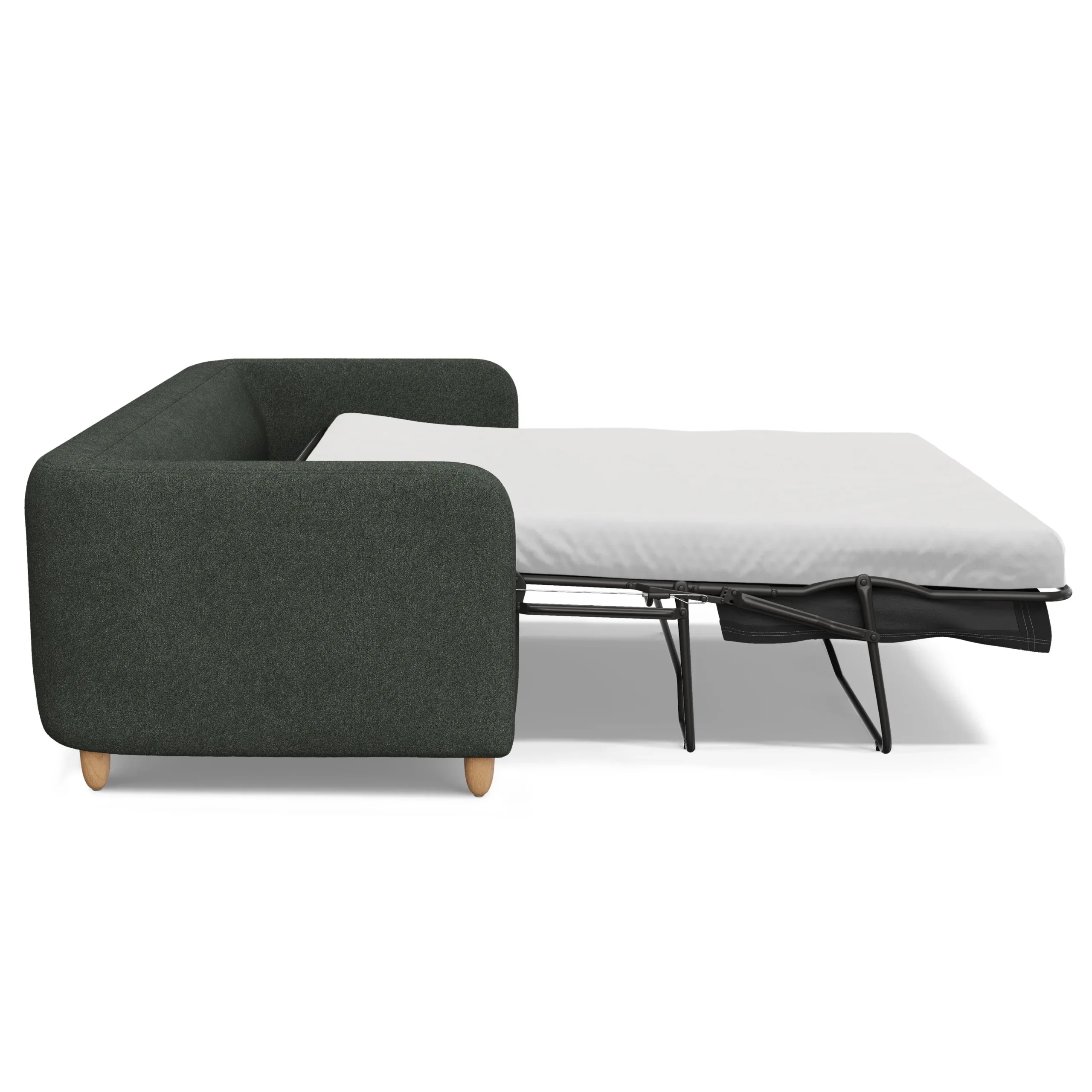 Vati 80_ Sofa Bed - Natural Oak and Green Wool Bouclé - Image 15