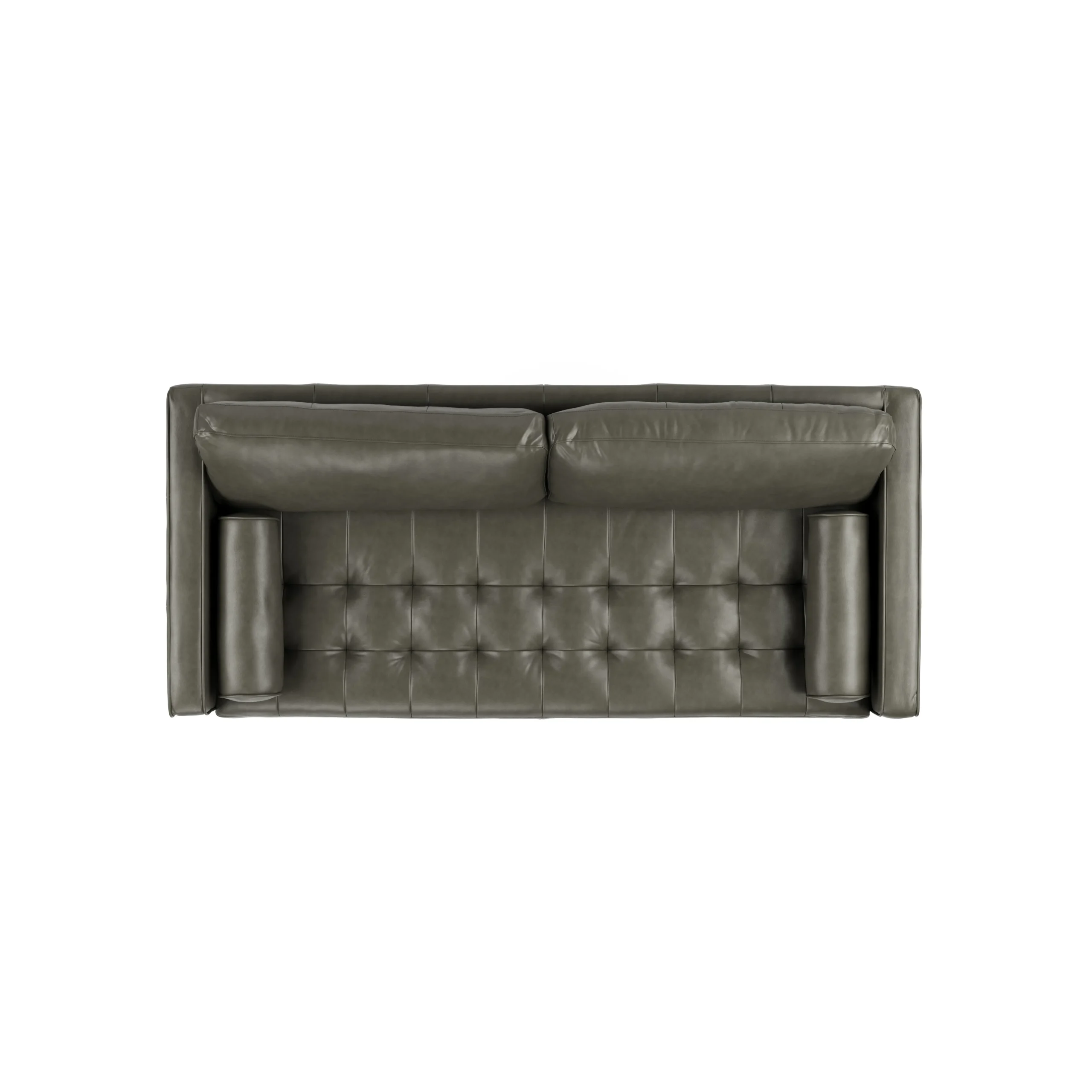 Sven 88_ Tufted Leather Sofa Bed - Charme Green - Image 7
