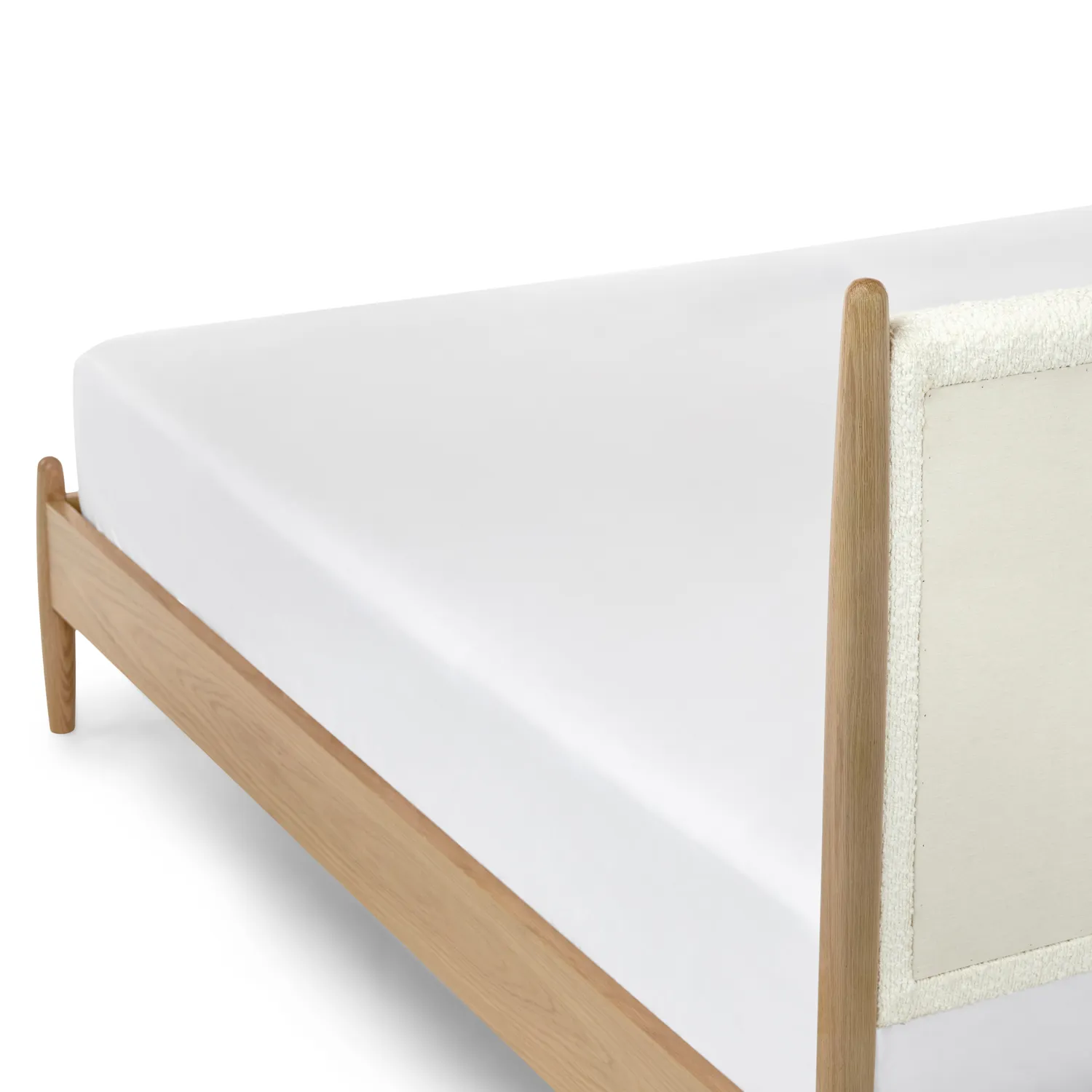 Lenia King Upholstered Bed - White Oak and Lunaria White Bouclé - Image 8