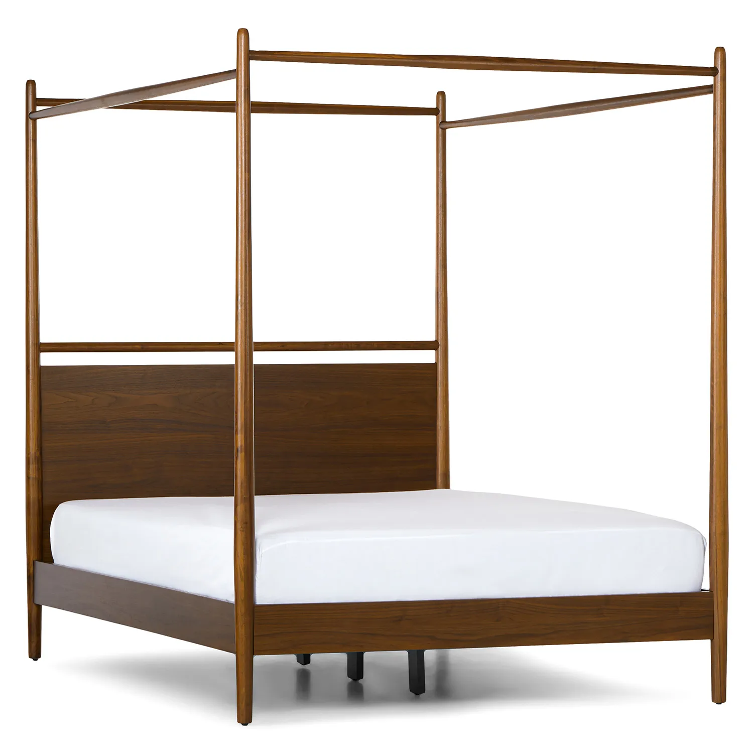 Lenia Queen Canopy Bed - Walnut - Image 3