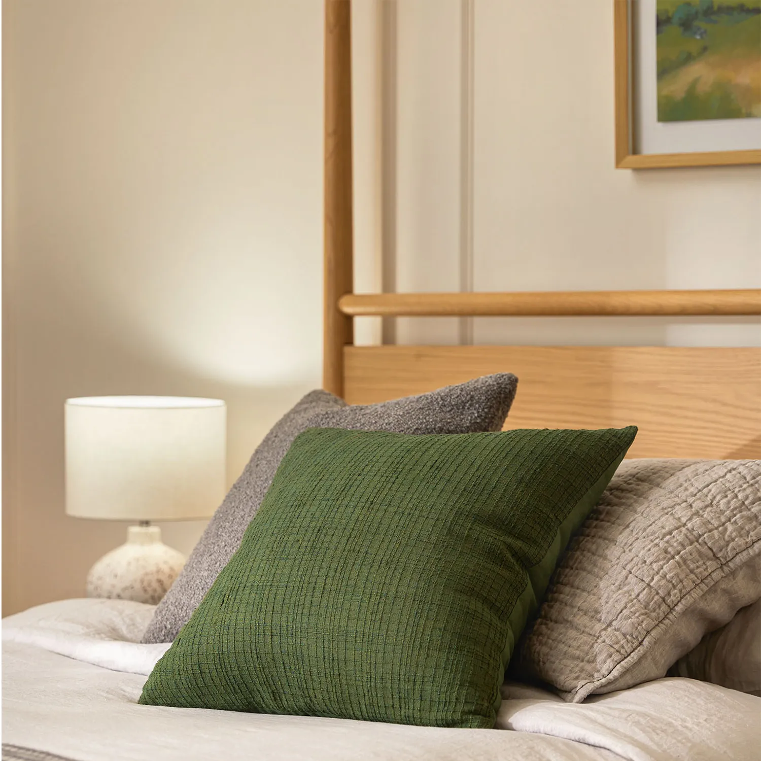 Lenia Queen Canopy Bed - White Oak - Image 7