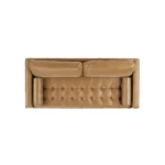 Sven 88_ Tufted Leather Sofa Bed - Charme Tan