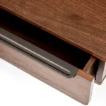 Nera California King Low Profile Bed with Nightstands Set - Walnut