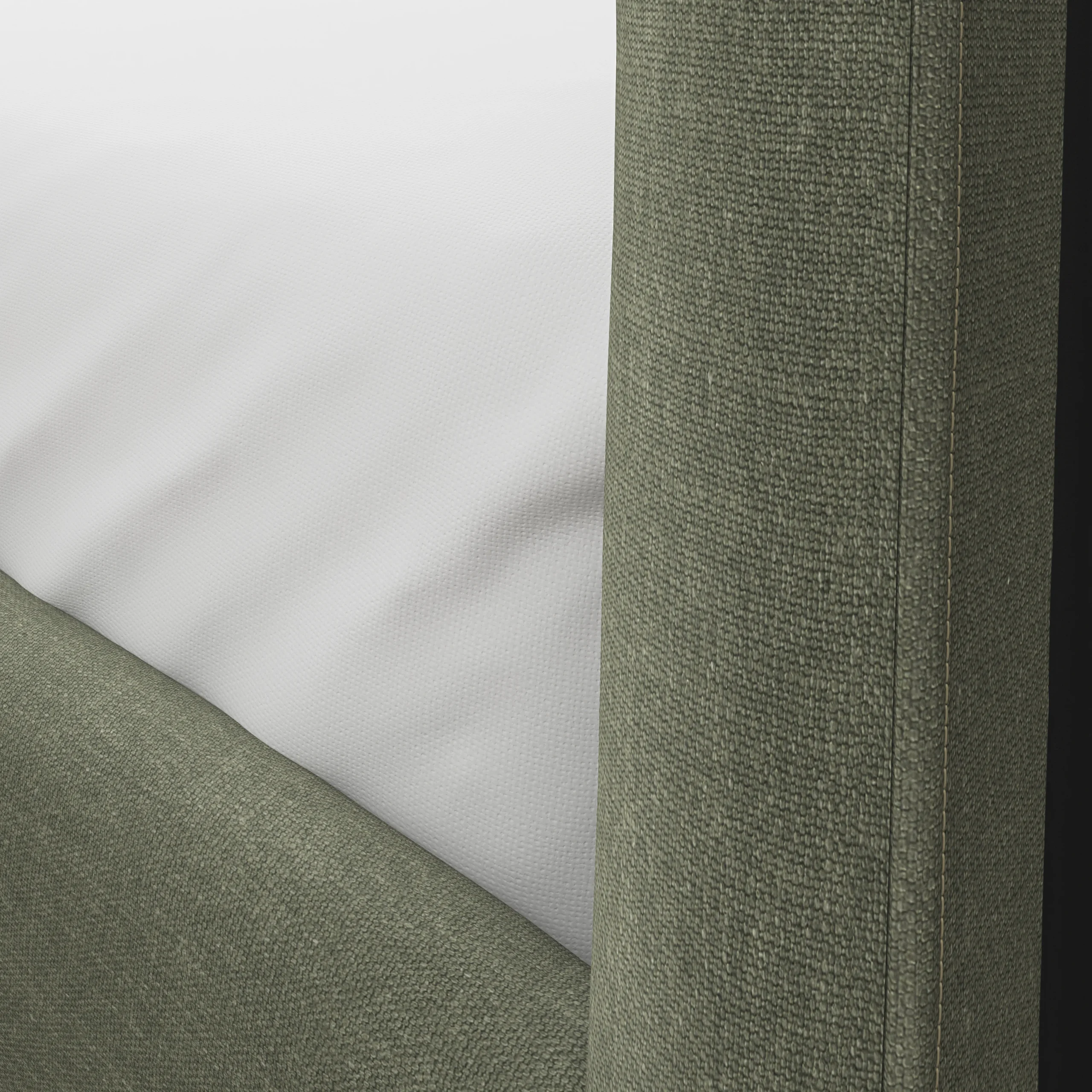 Rosin King Upholstered Bed - Smoked Oak and Welsh Green - Image 7