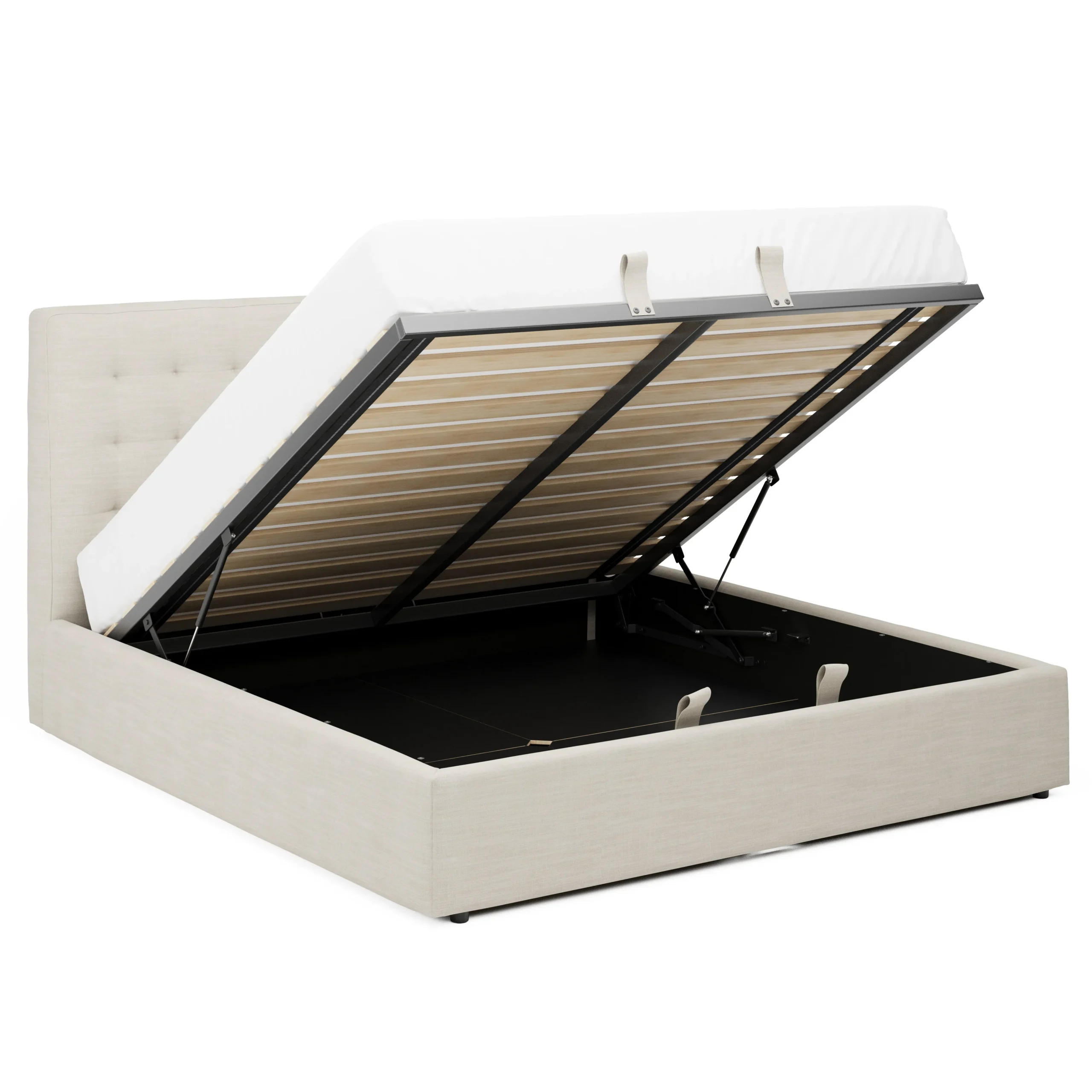 Sven King Tufted Storage Bed - Biscuit Cream - Image 16