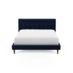Sven Queen Tufted Velvet Bed - Plush Cascadia Blue