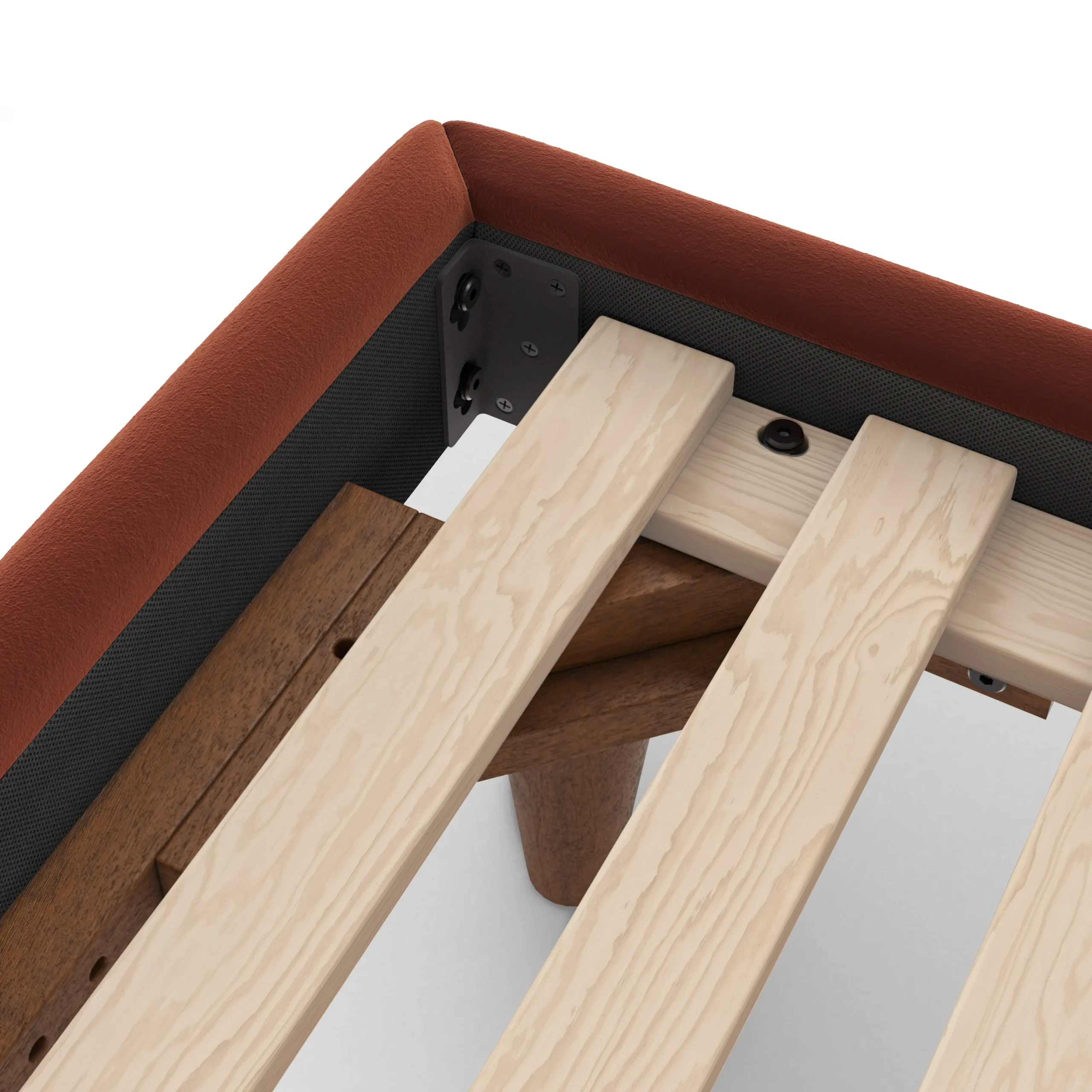 Tessu Twin Low Profile Velvet Bed - Hale Rust - Image 5
