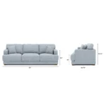 Dawn 93_ Sofa - Silver Light Blue