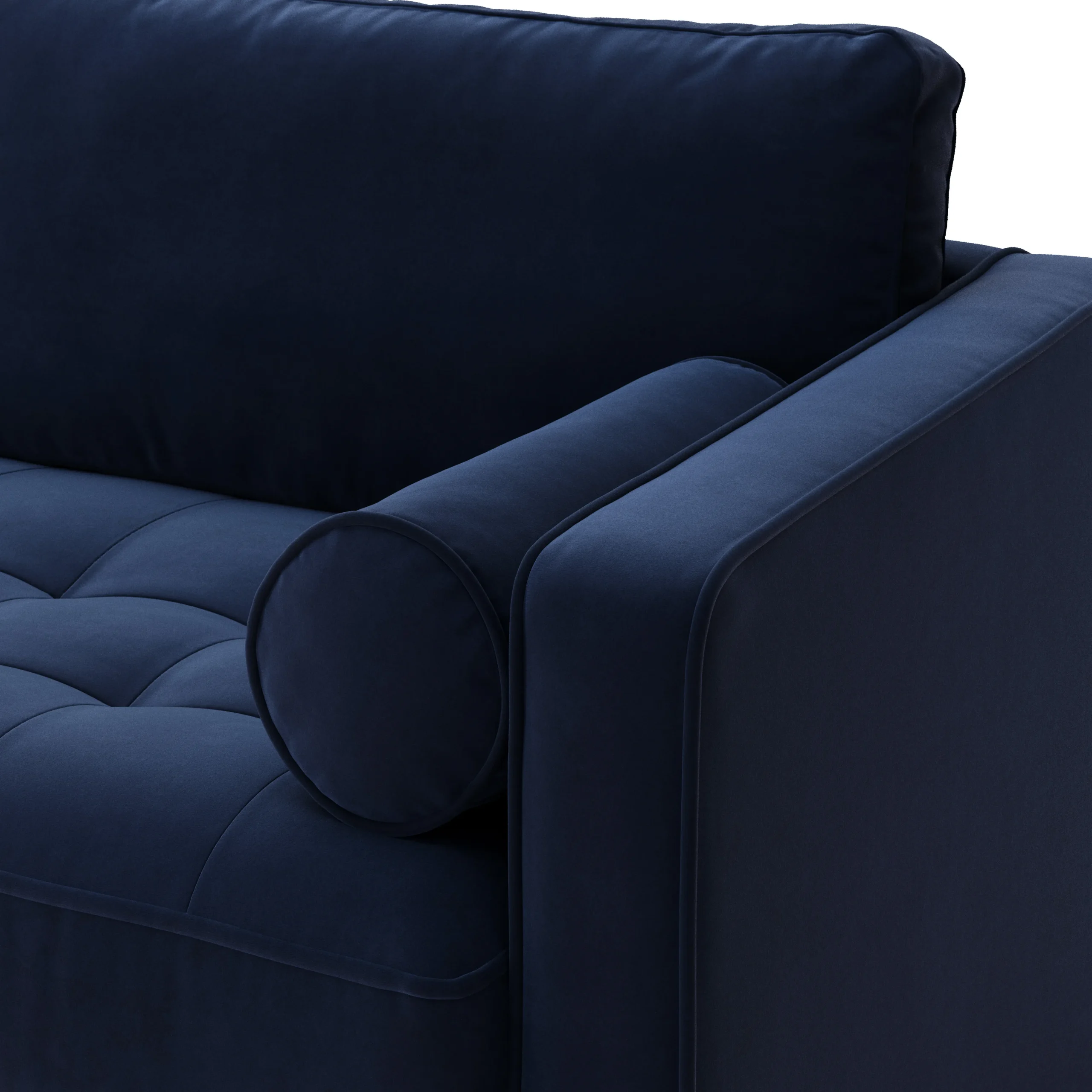 Sven 88_ Grounded Tufted Velvet Sofa - Plush Cascadia Blue - Image 8