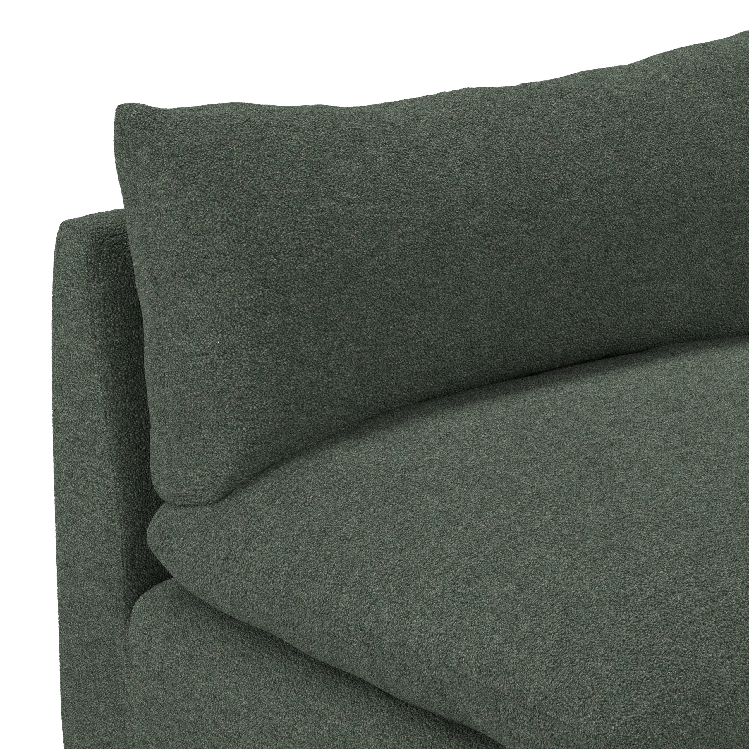 Leigh 79_ Armless Modular Sofa - Green Wool Bouclé - Image 9