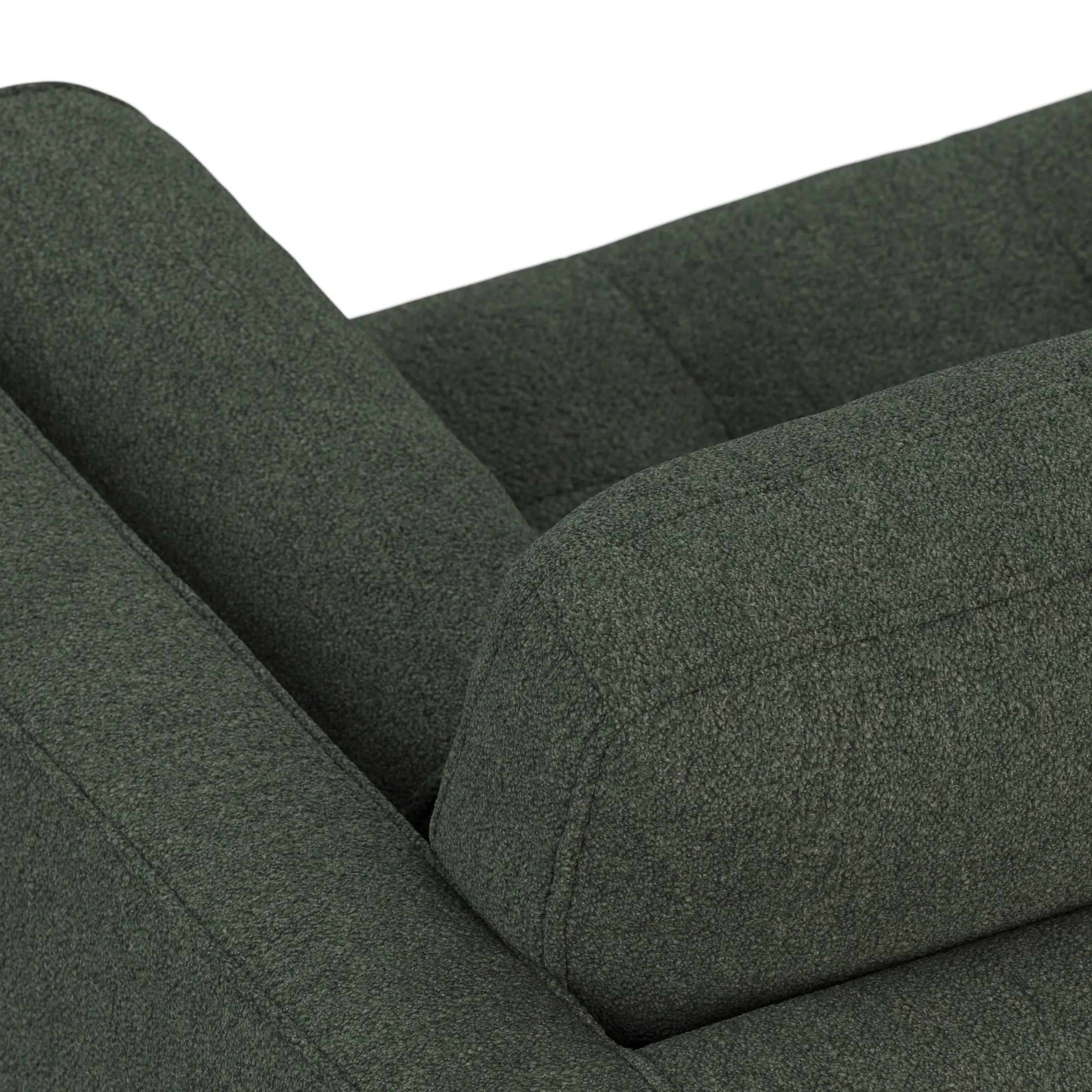 Sven 72_ Tufted Loveseat - Green Wool Bouclé - Image 11